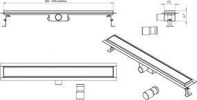 Odpływ liniowy GT02 stal nierdzewna