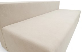 Kanapa rozkładana z pojemnikiem Morena - beżowy plusz hydrofobowy Pretty 03