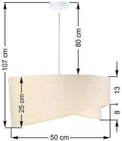 Beżowo-biała lampa wisząca nad stół - EX982 Elexio