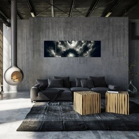 Obraz – Czarno-białe drzewo w pełni księżyca (170x50 cm)