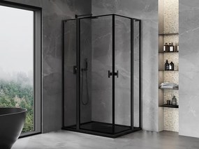 Mexen Mist L Duo kabina prysznicowa uchylna 110 x 90 cm, czarna ramka, czarna - 8A4L-110L-090P-70-70