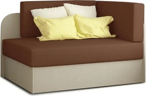 Mała rozkładana sofa ROSA, brązowa/beżowa