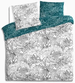 Komplet dwustronnej pościeli bawełnianej w piękny roślinny wzór w rozmiarze 240 cm x 220 cm