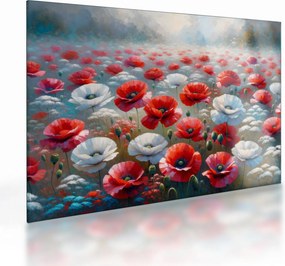 Obraz na szkle - Pole maków (70x50 cm)
