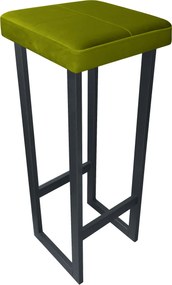 Hoker ALEX krzesło barowe tkanina Welur podstawa metalowa : Kolor Stelaża - Grafit, Kolor tkaniny - VELVET - BL75, Wysokość - 90 cm