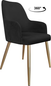 Krzesło WESTA tkanina Welur noga metalowa elegancki styl loftowy : Kolor nogi - Złota stożek, Kolor tkaniny - VELVET - MG19, Typ siedziska - Siedzisko obrotowe 360°