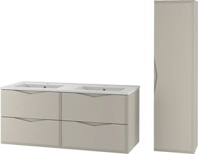 Kaszmirowy Zestaw Łazienkowy 120cm Szafka z Umywalką Słupek Delica