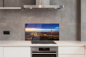 Panel szklany do Kuchni Światła Nocnych Mostów