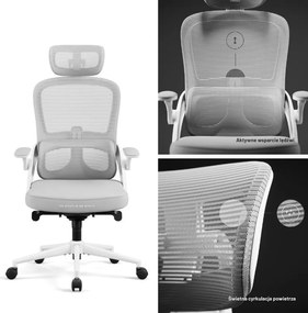 Ergonomiczny fotel do pracy w biurze Diablo V-Light, jasny szary