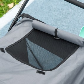 Outsunny Wózek dla Psa Składany Otwierany Daszek Poduszka Szary Czarny | Aosom PL