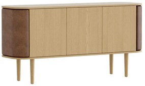 Jasnobrązowa niska komoda w dekorze dębu 150x75 cm Treasures – UMAGE