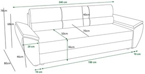 Łososiowa sofa rozkładana z pojemnikiem E9-P06