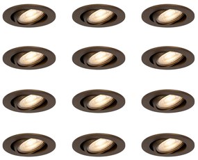 Zestaw 12 nowoczesnych, regulowanych reflektorów LED w kolorze ciemnego brązu - Cisco