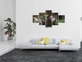 Obraz - Czajniczek z rozmarynem (125x70 cm)