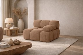 Moduł boczny do systemu modułowego, tkanina welur Salvador, Ciemnobeżowy, Prawy, Selia