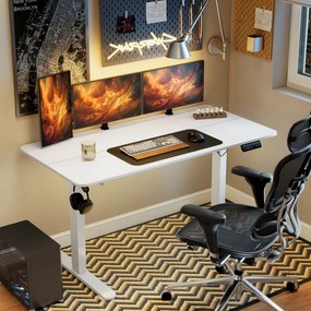 Vinsetto Biurko Stojące Regulowane Elektrycznie, 140 x 70 x 116 cm, Białe