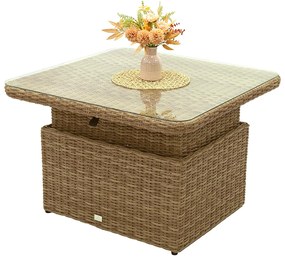 Zestaw rattanowy MALIBU dla 5 osób (beżowo-brązowy)