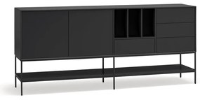 Czarna komoda 220x98x45 cm Platt – Teulat