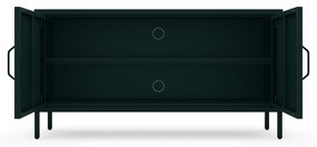 Szafka RTV metalowa na nóżkach butelkowa zieleń Modern ROSA, 1150 x 595 x 400 mm