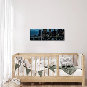 Obraz  - Widok na drapacze chmur Nowego Jorku (z zegarem) (90x30 cm)