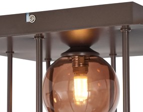 Designerska lampa sufitowa brązowa z brązowym szkłem 9-punktowa - AthensDesignerski Oswietlenie wewnetrzne