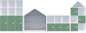 Komplet mebli przedszkolnych Blox Colours 13, fronty pastelowe zielone