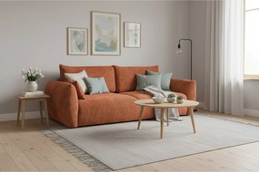 Sofa rozkładana ZEPHIRA 238 cm – wygodna kanapa z pojemnikiem i powierzchnią spania 196 × 140 cm, ceglany