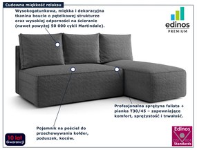 Czarny rozkładany narożnik z  funkcją spania - Merello 5X