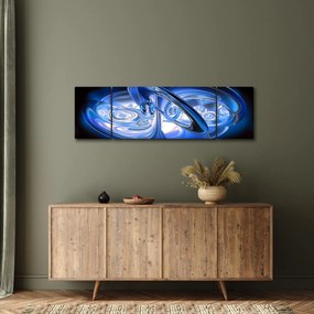 Niebieski abstrakcyjny obraz (170x50 cm)