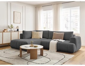 Ciemnoszary rozkładany/ze schowkiem narożnik (lewostronny/w kształcie litery L) Fuji – Bobochic Paris