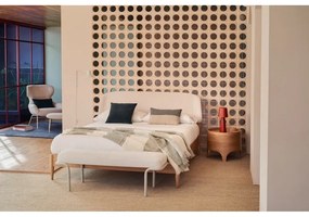 Beżowe łóżko dwuosobowe z litego drewna jesionowego ze stelażem 160x200 cm Octavia – Kave Home