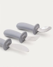 Niebieskie plastikowo-silikonowe sztućce dla dzieci 3 szt. Lili – Kave Home