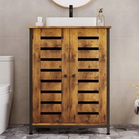 Szafka Pod Umywalkę Loft Rustykalna – Brązowa Stojąca 62 cm