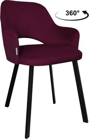 Krzesło Milano tkanina Welur noga metalowa : Kolor nogi - Czarna profil, Kolor tkaniny - VELVET - MG02, Typ siedziska - Siedzisko obrotowe 360°