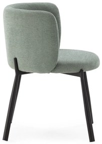 Miętowe tapicerowane fotele jadalniane zestaw 2 szt. Ginny – MOME