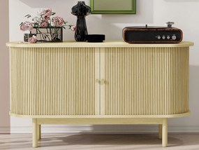 Bufet 138x43x75cm - z 2 drzwiami przesuwnymi - nogi z sosny - z regulowanymi półkami - naturalny