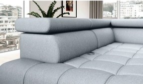 Narożnik BAGGIO Lewostronny z funkcją spania, wolnostojący tkanina LETTO 80 Jasnoszary WERSAL