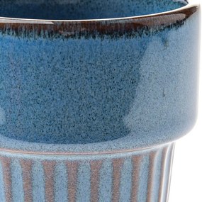 Zestaw 4 ceramicznych kubków Rustik 100 ml, niebieskie