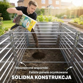 Outsunny zestaw dwóch ocynkowanych podwyższonych grządek, 180 x 90 x 60 cm, metalowe grządki z bezpiecznymi krawędziami, srebrny | Aosom PL