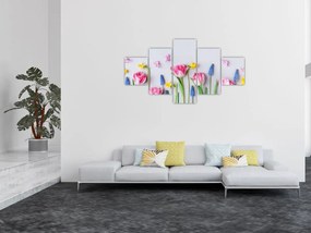 Obraz wiosennych kwiatów (125x70 cm)