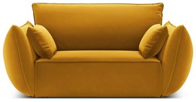 Musztardowy aksamitny fotel Vanda – Mazzini Sofas