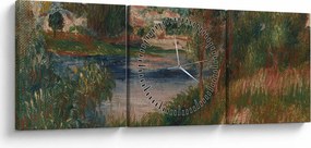 Obraz - Auguste Renoir, Landscape at Vetheuil, reprodukcje (z zegarem) (90x30 cm)