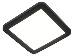 Plafon / Lampy sufitowe czarny 22,5 cm kwadratowy w tym LED 3-stopniowy ściemniacz IP44 - Steve Nowoczesny Oswietlenie wewnetrzne