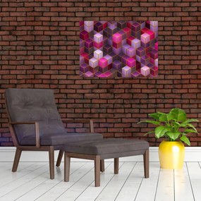 Obraz na szkle fioletowych kostek (70x50 cm)