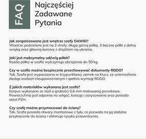 Szafa gospodarcza zamykana szara DAWID 900 x 1850 x 450 mm