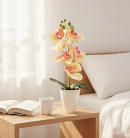 Storczyk w Doniczce Orchidea 37 cm Kwiat Sztuczny Żółty Doniczkowy Ozdobny