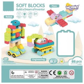 Woopie duże klocki konstrukcyjne edukacyjne dla dzieci 86 el. - wyparzanie w 120 stopniach