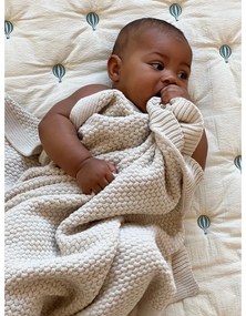 Jasnożółto-niebieski pikowany koc dziecięcy z bawełny organicznej 90x120 cm Balloon – Cam Cam Copenhagen