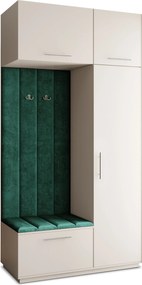 Masseno Garderoba REMA 120/240/60 cm Nowoczesna Szafa do Przedpokoju Kaszmir, MONOLITH 37 (Butelkowa zieleń)