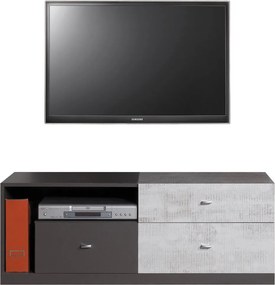 Szafka RTV stojąca FIUME 120 cm do Salonu pod Telewizor 3 Szuflady - Grafit